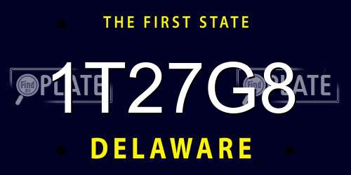1T27G8 Delaware License Plate
