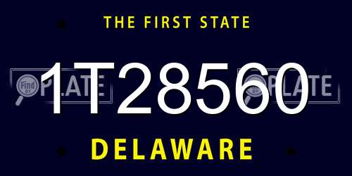 1T28560 Delaware License Plate