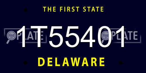 1T55401 Delaware License Plate