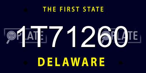 1T71260 Delaware License Plate