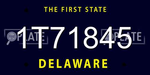 1T71845 Delaware License Plate