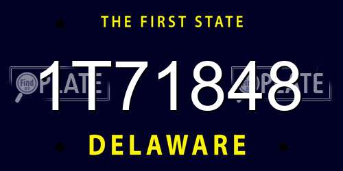 1T71848 Delaware License Plate