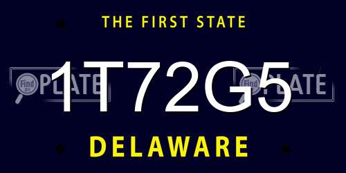 1T72G5 Delaware License Plate