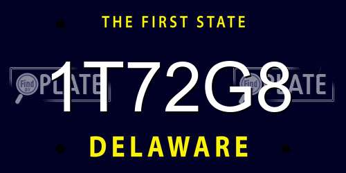 1T72G8 Delaware License Plate