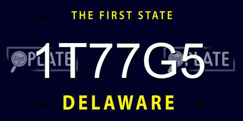 1T77G5 Delaware License Plate