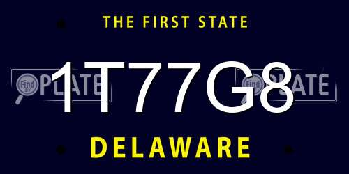 1T77G8 Delaware License Plate