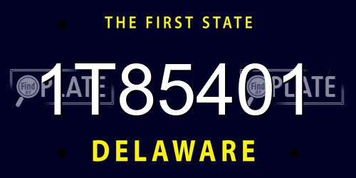 1T85401 Delaware License Plate
