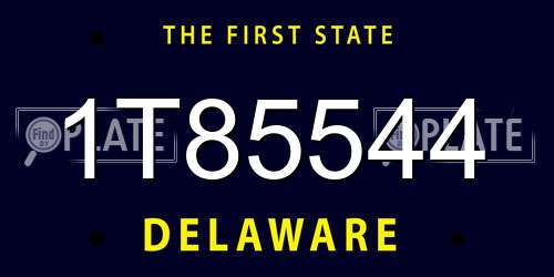 1T85544 Delaware License Plate