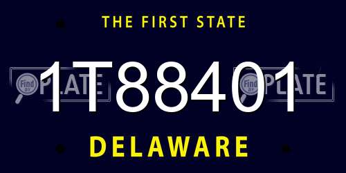 1T88401 Delaware License Plate