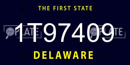 1T97409 Delaware License Plate