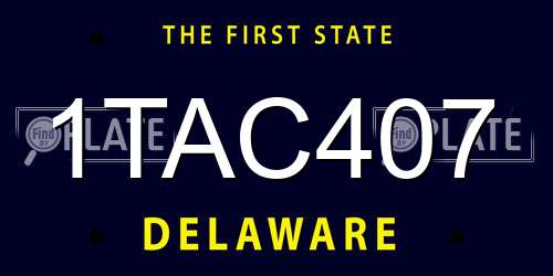 1TAC407 Delaware License Plate