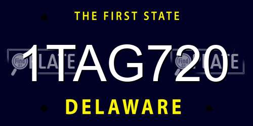 1TAG720 Delaware License Plate