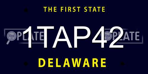 1TAP42 Delaware License Plate