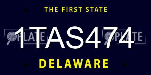 1TAS474 Delaware License Plate