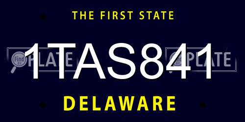 1TAS841 Delaware License Plate