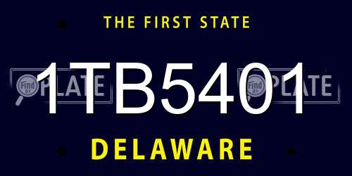 1TB5401 Delaware License Plate