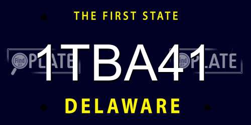 1TBA41 Delaware License Plate