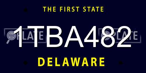 1TBA482 Delaware License Plate