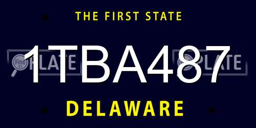 1TBA487 Delaware License Plate