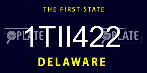 1TII422 Delaware License Plate