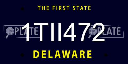 1TII472 Delaware License Plate