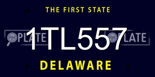1TL557 Delaware License Plate