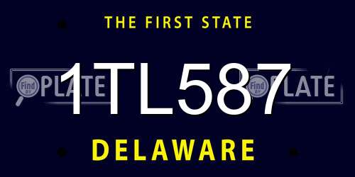 1TL587 Delaware License Plate
