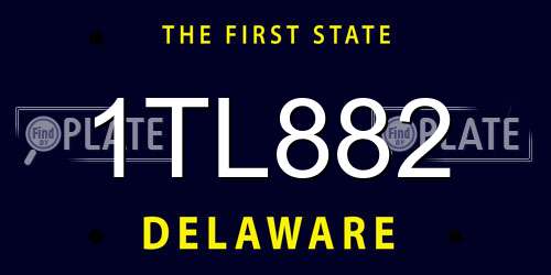 1TL882 Delaware License Plate
