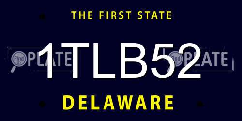 1TLB52 Delaware License Plate