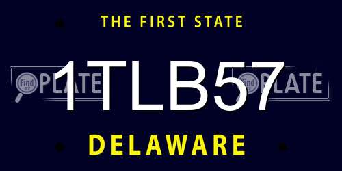 1TLB57 Delaware License Plate