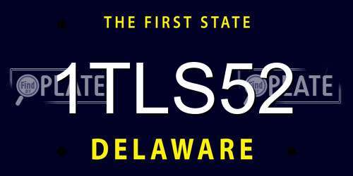 1TLS52 Delaware License Plate