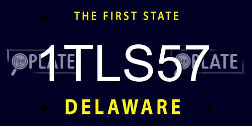 1TLS57 Delaware License Plate