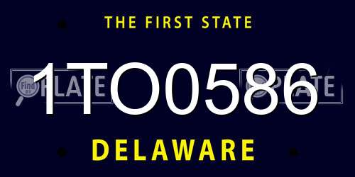 1TO0586 Delaware License Plate