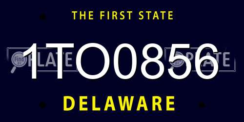 1TO0856 Delaware License Plate