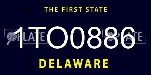 1TO0886 Delaware License Plate