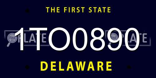 1TO0890 Delaware License Plate