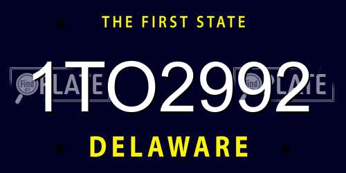 1TO2992 Delaware License Plate