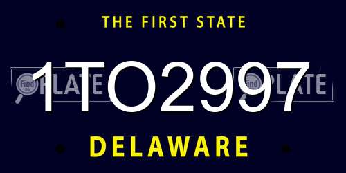 1TO2997 Delaware License Plate