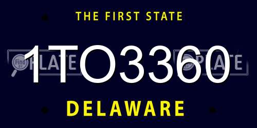 1TO3360 Delaware License Plate