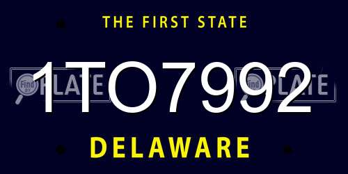 1TO7992 Delaware License Plate