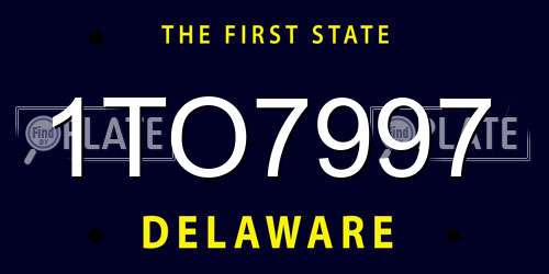 1TO7997 Delaware License Plate