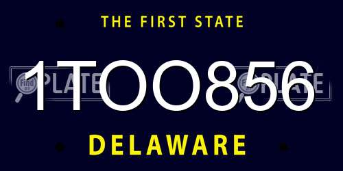 1TOO856 Delaware License Plate