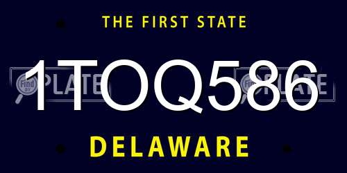 1TOQ586 Delaware License Plate
