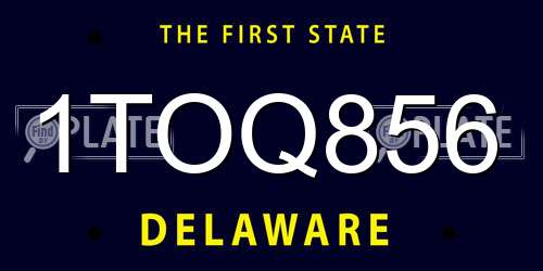 1TOQ856 Delaware License Plate