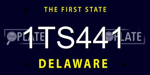 1TS441 Delaware License Plate