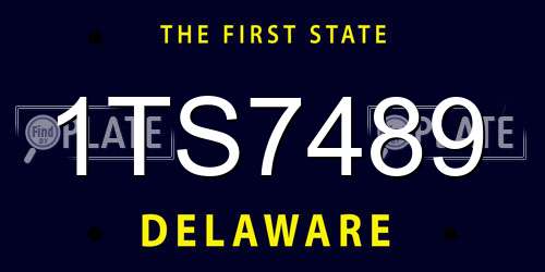 1TS7489 Delaware License Plate
