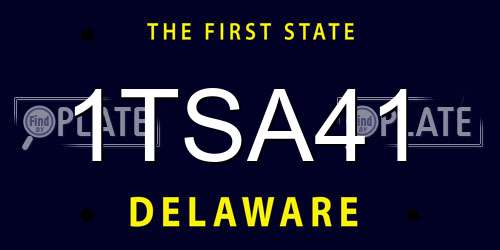 1TSA41 Delaware License Plate