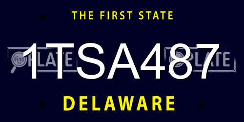 1TSA487 Delaware License Plate