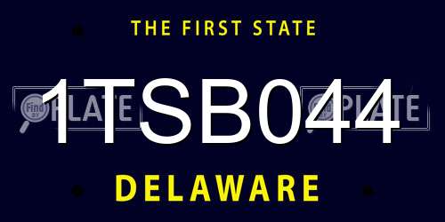 1TSB044 Delaware License Plate