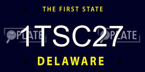 1TSC27 Delaware License Plate